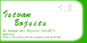 istvan bojsits business card